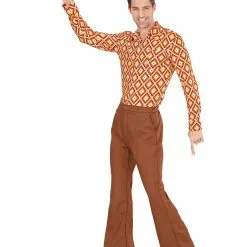 Braune 70er Jahre Schlaghose 8 Braune 70er Jahre Schlaghose -Karnevalskostüme Herren Verkäufe 70er jahre herren schlaghose braun 70s groovy style trousers brown schlagermove kostuem 29371 3