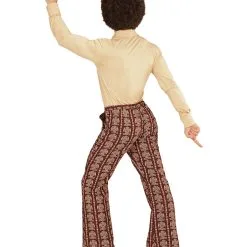 Kultige Herren-Schlaghose Braun Gemustert -Karnevalskostüme Herren Verkäufe 70er jahre herren schlaghose old school 70s groovy style trousers schlagermove kostuem 29423 04