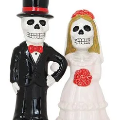 Skelett Brautpaar Salz & Pfefferstreuer