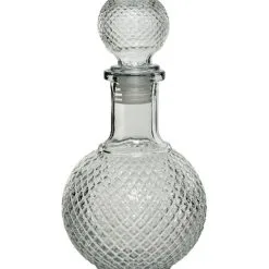 Vintage Glasflasche Kristallschliff Rund 20cm