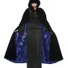 Schwarz-violetter Deluxe Kapuzenumhang -Karnevalskostüme Herren Verkäufe deluxe samt und satin cape purple vampirumhang luxus umhang fuer halloween kostueme 28606 2