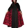 Luxus Samt Satin Umhang Schwarz/rot -Karnevalskostüme Herren Verkäufe deluxe satin samt cape schwarz rot kostuem zubehoer fuer halloween und fasching karneval verkleidungs accessoires deluxe vampire cape 26624 2