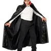 Dracula Cape Satin Schwarz -Karnevalskostüme Herren Verkäufe dracula vampir umhang satin vampircape unisex blutsauger kostueme fuer halloween 14299