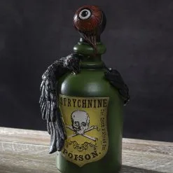 Giftflasche Mit Blutigem Augapfel & Krähe 20cm -Karnevalskostüme Herren Verkäufe giftflasche mit blutigem auge und schwarzem rabe poision bottle with bloody eyeball and raven gothic deko 54745 06