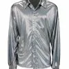 Glitzer Discohemd Silber 1 Glitzer Discohemd Silber -Karnevalskostüme Herren Verkäufe glitzer discohemd silber silber glitzerndes discohemd pailettenhemd 70er jahre hemd bild1 25595