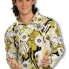 Groovy Hippie Hemd Grün -Karnevalskostüme Herren Verkäufe groovy hippie hemd gruen 70er jahre hemd party hemd flower power maennerhemd groovy shirt green 18285