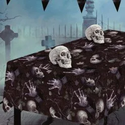 Tischdecke Halloween Friedhof -Karnevalskostüme Herren Verkäufe halloween friedhof tischdecke halloween graveyard tablecloth totenkopf tischdecke leichenteile halloween deko 53181 3