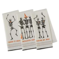 Creepy Skelette Halloween Geschirrtuch
