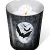 Gothic Kerze Mit Mond & Fledermäuse 10cm -Karnevalskostüme Herren Verkäufe halloween kerze mit mon und fledermaus motiv halloween candle with moon and bats halloween deko 53149 01