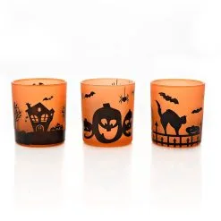 Halloween Motiv Teelichtgläser Als 3er-Set