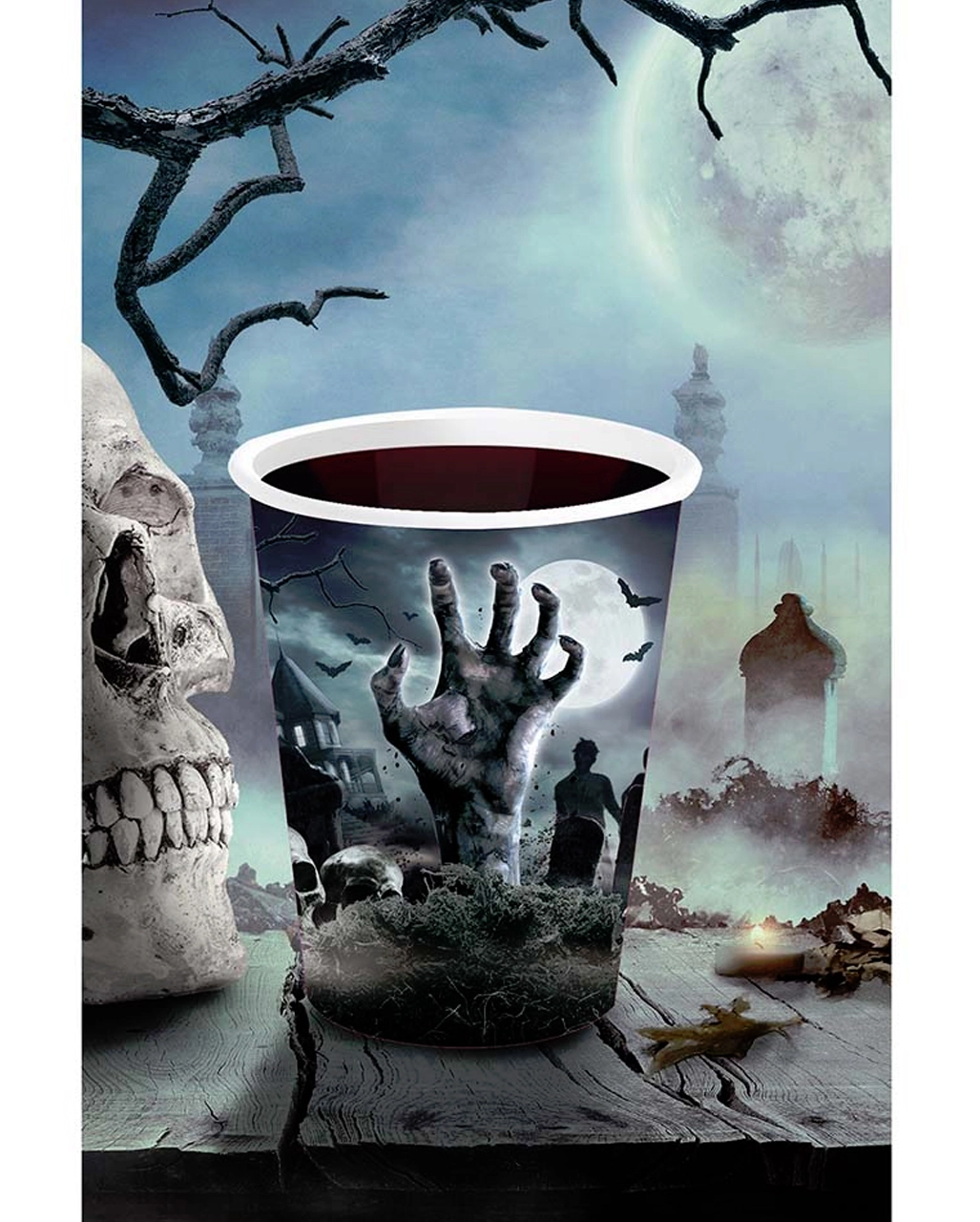 Halloween Pappbecher Zombie Friedhof 6 St. 4 Halloween Pappbecher Zombie Friedhof 6 St. – Bild 2