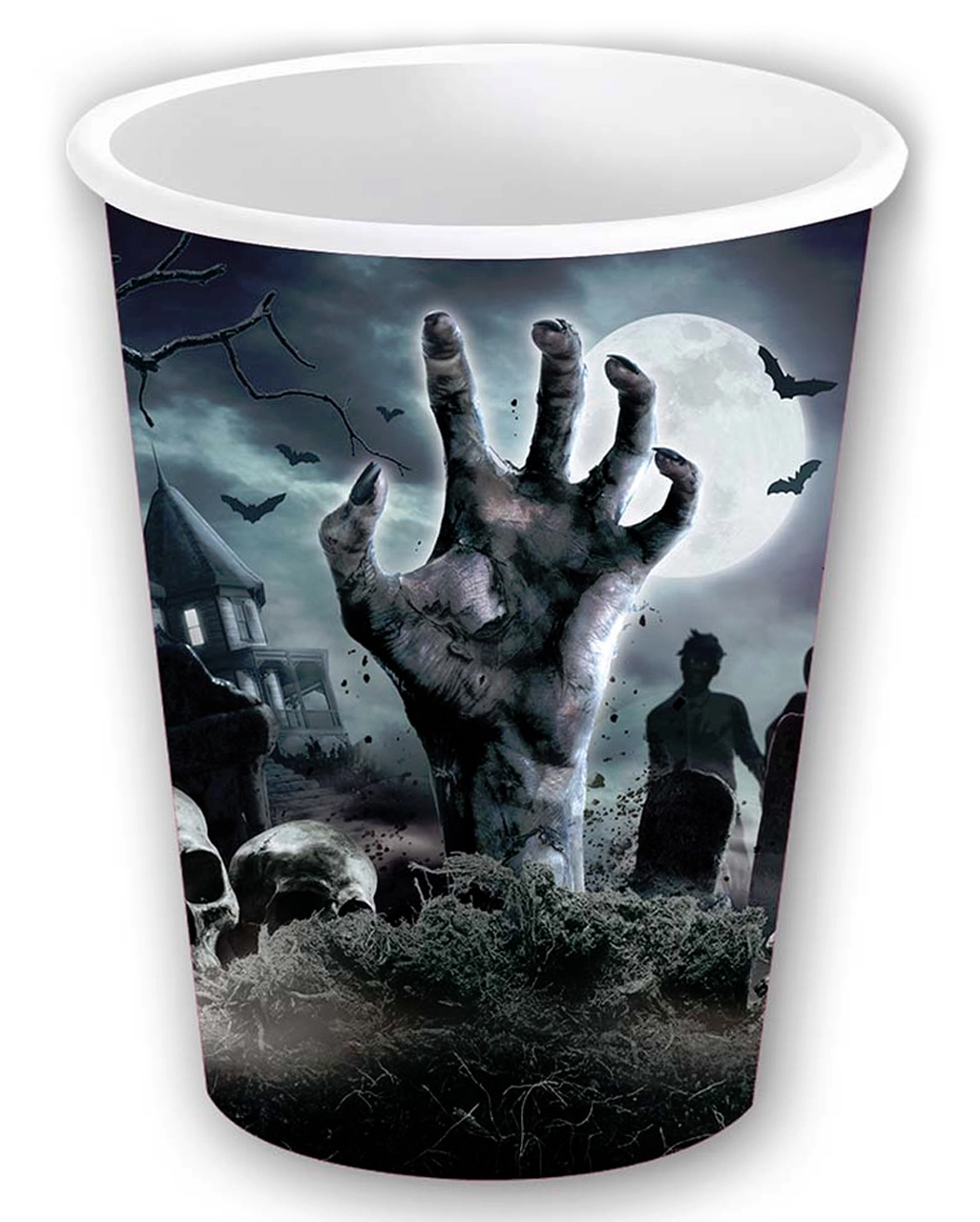 Halloween Pappbecher Zombie Friedhof 6 St. 3 Halloween Pappbecher Zombie Friedhof 6 St.