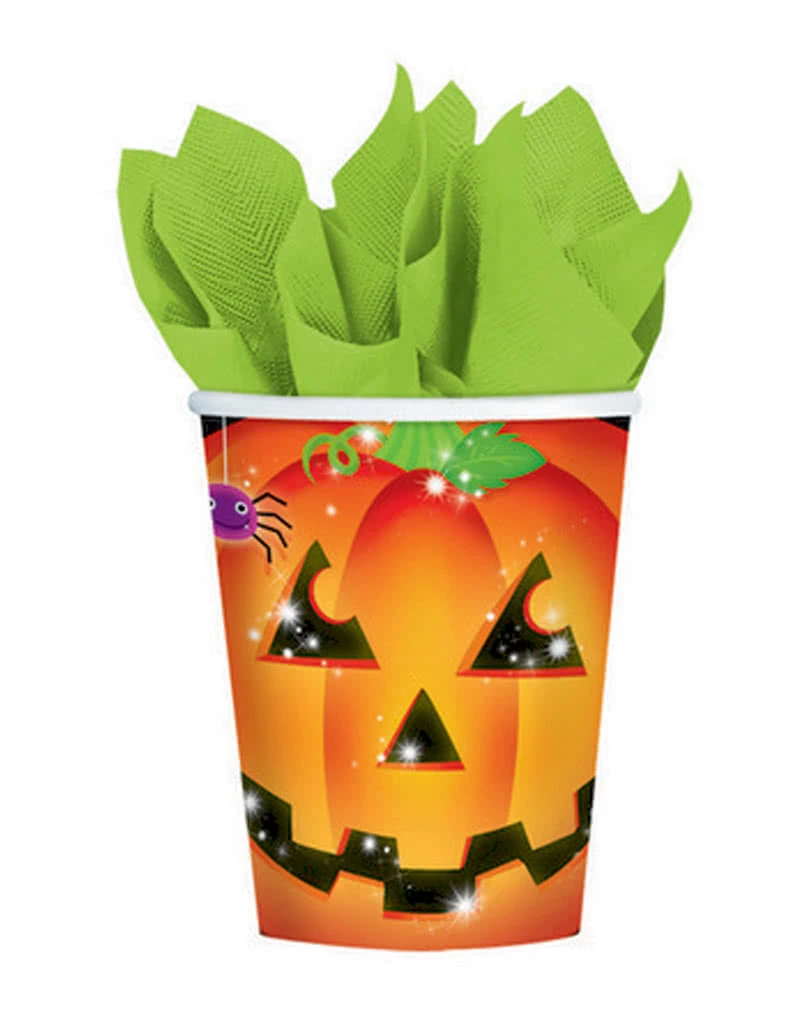 Pappbecher Mit Kürbis Motiv 3 Pappbecher Mit Kürbis Motiv
