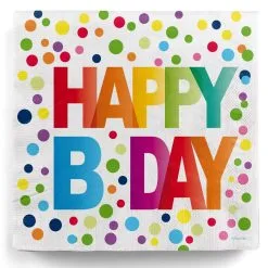 20 Happy B-Day Party-Servietten