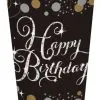 Happy Birthday Becher Silver & Gold 8 St. -Karnevalskostüme Herren Verkäufe happy birthday pappbecher glamour 8 stueck geburtstagsparty trinkbecher pappe einmalbecher geburtstag 29878