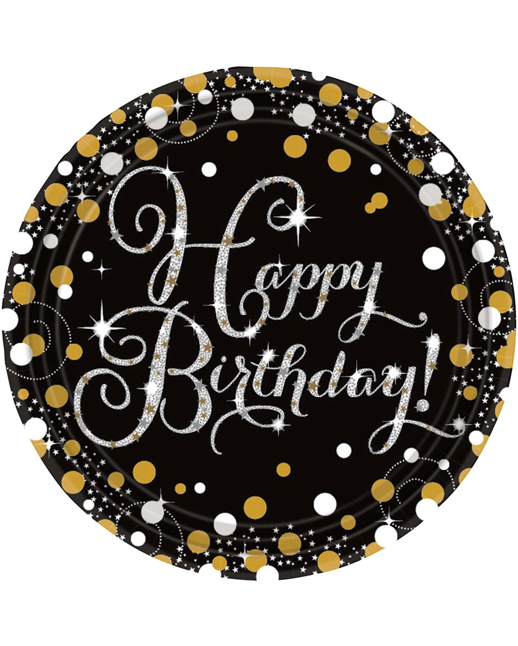 Happy Birthday Einwegteller Glamour 8 St. 3 Happy Birthday Einwegteller Glamour 8 St.