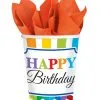 Bunte Happy Birthday Pappbecher 8 St.