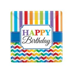 Bunte Happy Birthday Einwegteller 8 St.