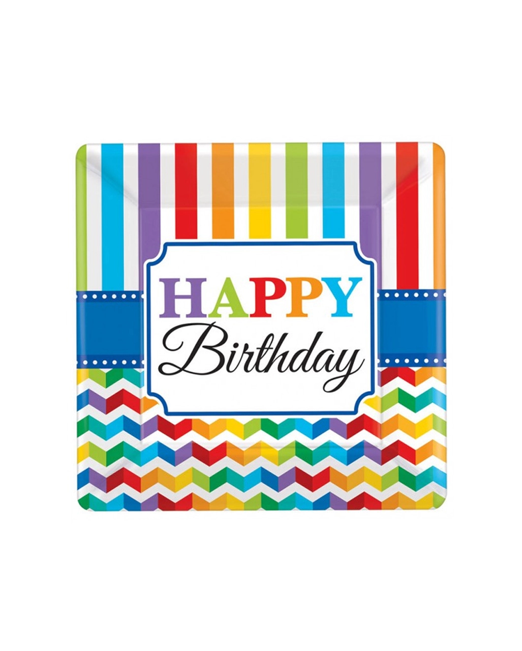 Bunte Happy Birthday Einwegteller 8 St. 3 Bunte Happy Birthday Einwegteller 8 St.