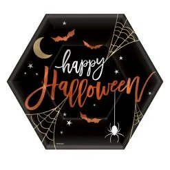 Happy Halloween Hexagon Pappteller 8 St.
