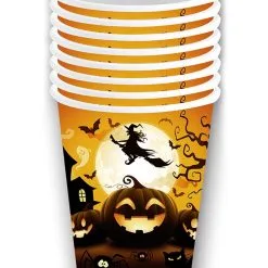 6 Große Happy Halloween Kürbis Pappbecher -Karnevalskostüme Herren Verkäufe happy halloween kuerbis pappbecher gross happy halloween pumpkin paper cups big halloween deko kinder 53199 3