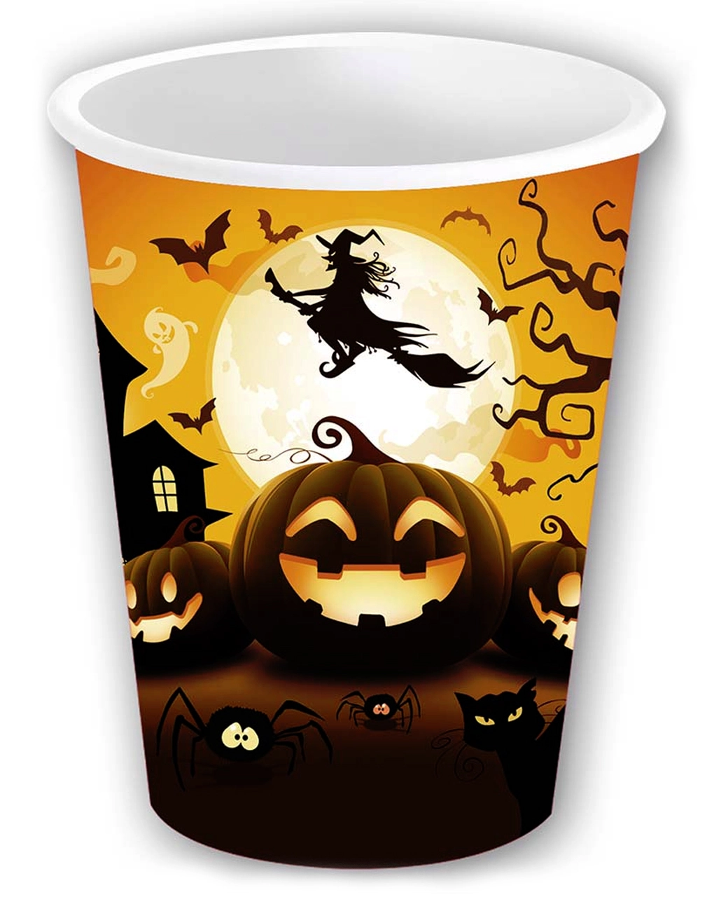 6 Kleine Happy Halloween Kürbis Pappbecher 3 6 Kleine Happy Halloween Kürbis Pappbecher