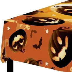 Tischdecke Happy Halloween Kürbis -Karnevalskostüme Herren Verkäufe happy halloween kuerbis tischdecke happy halloween pumpkin tablecloth halloween deko kinder 53203 4