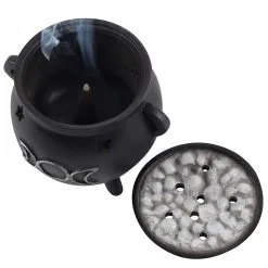 Hexenkessel Mit Dreifach-Mond Räucherkegel Halter -Karnevalskostüme Herren Verkäufe hexenkessel mit triple moon raeucherkegel halter triple moon witch cauldron incense cone holder gothic deco 50699 03