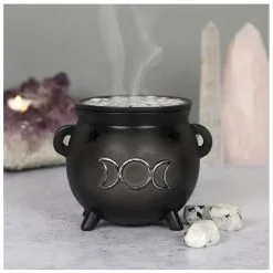 Hexenkessel Mit Dreifach-Mond Räucherkegel Halter -Karnevalskostüme Herren Verkäufe hexenkessel mit triple moon raeucherkegel halter triple moon witch cauldron incense cone holder gothic deco 50699 04