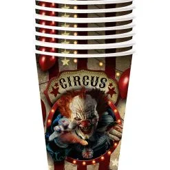 Horror Clown Zirkus Pappbecher Groß 6 St. -Karnevalskostüme Herren Verkäufe horrorclown circus pappbecher gross horror clown circus paper cup big horror zirkus dekoration 53174 3