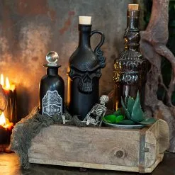 Vintage Glasflasche Kristallschliff Eckig 23cm -Karnevalskostüme Herren Verkäufe jekyll and hyde giftflasche jekyll and hyde poision bottle halloween tischdeko gothic homeware 52022 07 1