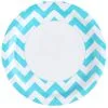 Karibisch Blaue Zick-Zack Pappteller 8 St.