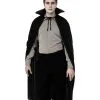Langer Umhang Mit Kragen Schwarz 2 Langer Umhang Mit Kragen Schwarz -Karnevalskostüme Herren Verkäufe langer schwarzer umhang mit kragen long black cape with collar halloween vampir umhang 54379