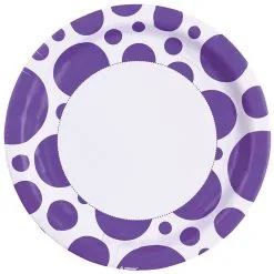 Lila Punkt Pappteller 8 St.