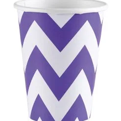 Zick-Zack Pappbecher Lila 8 St.