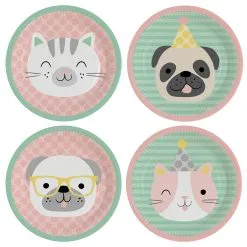 Süße Tiere Partyteller 23 Cm 8 St.