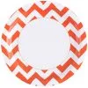Zick-Zack Pappteller Orange 8 St. 2 Zick-Zack Pappteller Orange 8 St. -Karnevalskostüme Herren Verkäufe orange zick zack pappteller tischdekoration sommerparty zickzack muster paper plates 35752