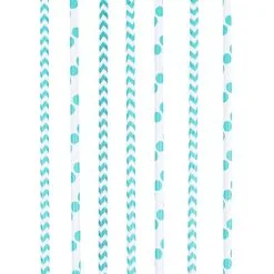 12 Papier Trinkhalme Türkisblau