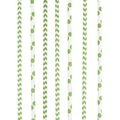 12 Papier Trinkhalme Grün
