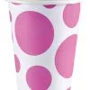 Pinke Punkt Pappbecher 8 St. -Karnevalskostüme Herren Verkäufe pinke dots pappbecher tischdekoration sommerparty punkte muster paper cups 36291