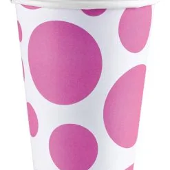 Pinke Punkt Pappbecher 8 St.