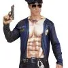 US Cop Shirt Longsleeve -Karnevalskostüme Herren Verkäufe police officer t shirt polizei kostuem berufsuniform kostuem stripper kostuem 29379 1