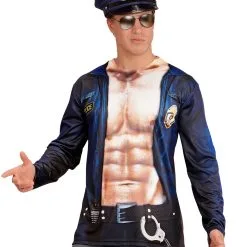 US Cop Shirt Longsleeve 6 US Cop Shirt Longsleeve -Karnevalskostüme Herren Verkäufe police officer t shirt polizei kostuem berufsuniform kostuem stripper kostuem 29379 2