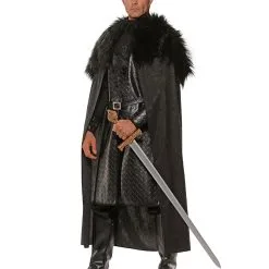 Ritter Umhang Mit Kunstfell Schwarz