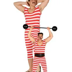 Retro Badeanzug Für Herren Rot/weiß