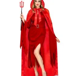 Roter Kapuzenumhang Aus Satin -Karnevalskostüme Herren Verkäufe roter satin umhang maerchen kostuemzubehoer red satin cape 29377 4