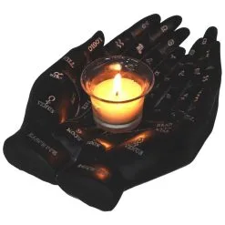 Schwarze Chiromantie-Hände Teelichthalter -Karnevalskostüme Herren Verkäufe schwarze handlese haende kerzenhalter schwarze chiromantie haende teelichthalter 51059 06