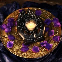 Schwarze Chiromantie-Hände Teelichthalter -Karnevalskostüme Herren Verkäufe schwarze handlese haende kerzenhalter schwarze chiromantie haende teelichthalter 51059 07