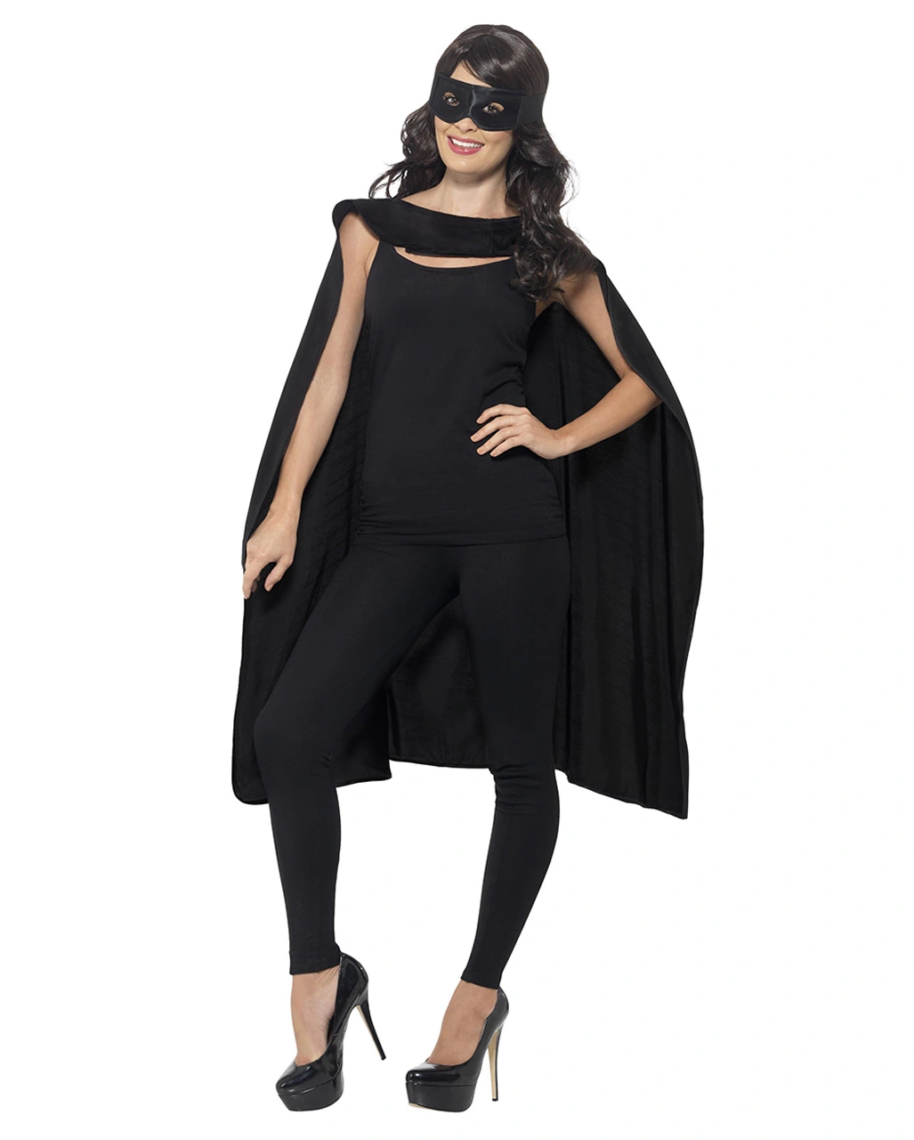 Schwarzer Umhang Mit Augenmaske 4 Schwarzer Umhang Mit Augenmaske – Bild 2