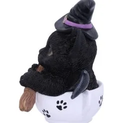 Schwarzes Hexen Kätzchen Mit Hexenbesen In Teetasse -Karnevalskostüme Herren Verkäufe schwarzes hexen kaetzchen in teetasse blck witch cat in tea cup halloween tichsdeko halloween figur 50723 02
